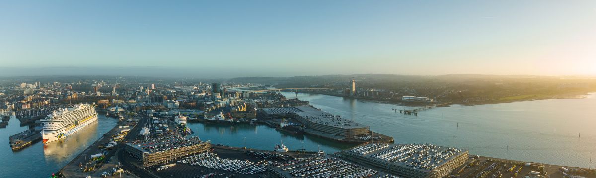 Southampton, Hampshire ariel view of the city