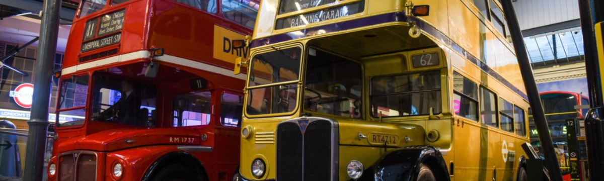 2 buses at London Transport Museum