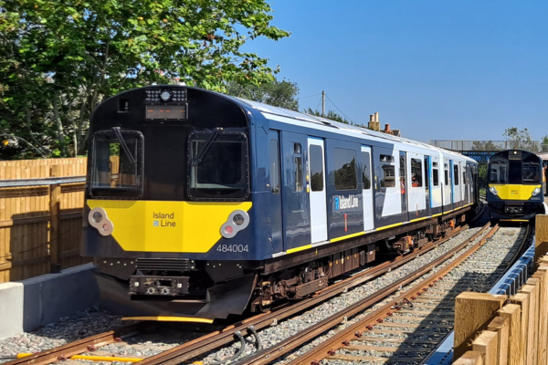 Two Class 484 trains on the Island Line