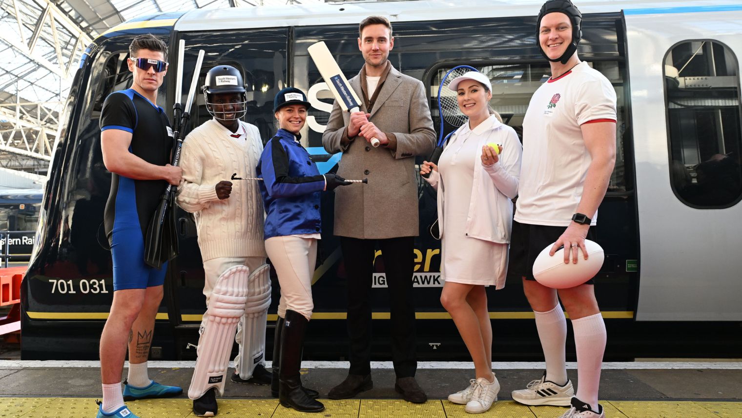 Stuart Broad and sportspeople in front of Arterio