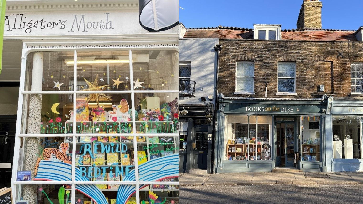 Two wonderful independent book shops in the Richmond-upon-Thames area – Books on the Rise, which focuses on a curated selection of new titles and beloved favourites, and The Alligator’s Mouth, for children and discerning adults