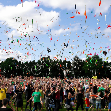 A crowd at a festival