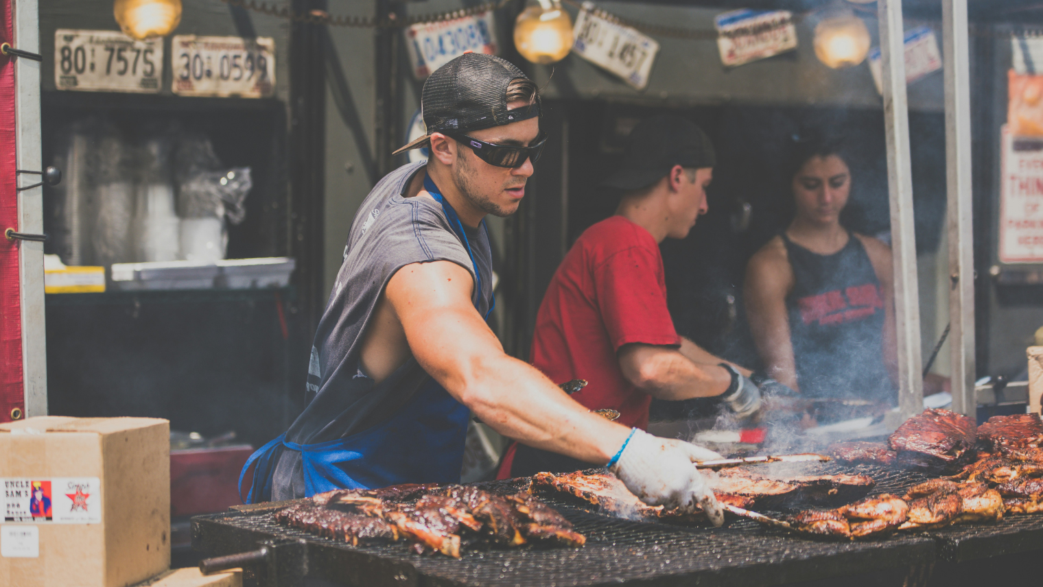 A food vendor at a festival