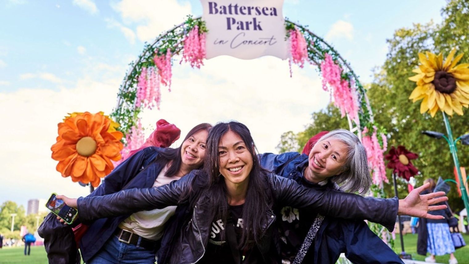 People enjoying an event in Battersea Park