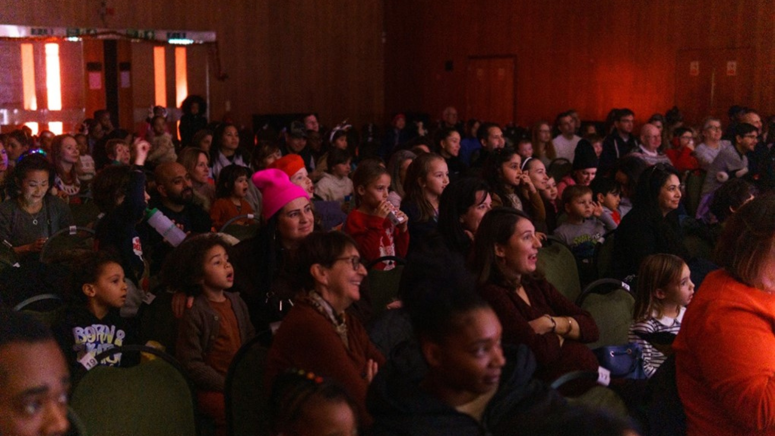 A group of people watching a show in a theatre