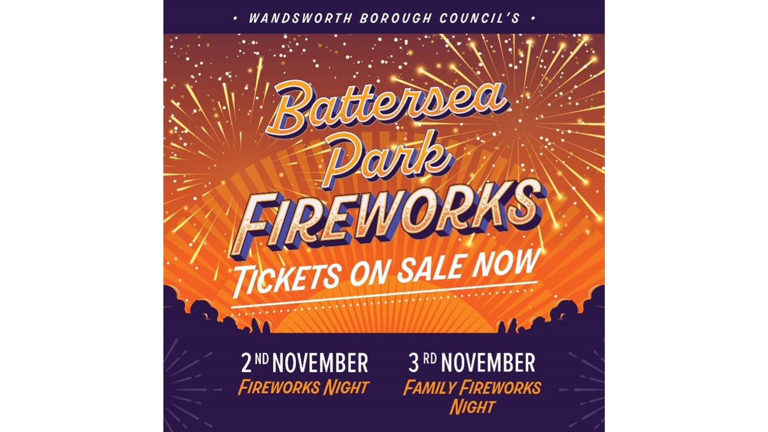 Event poster for Battersea Park Fireworks Night 2024