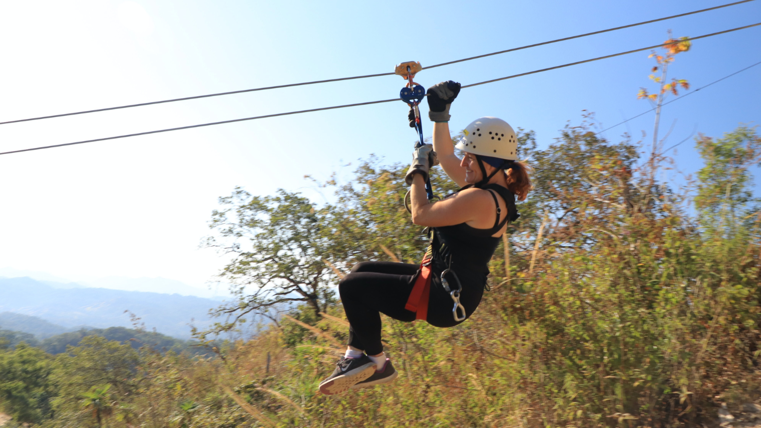 Image of a person on a zipwire