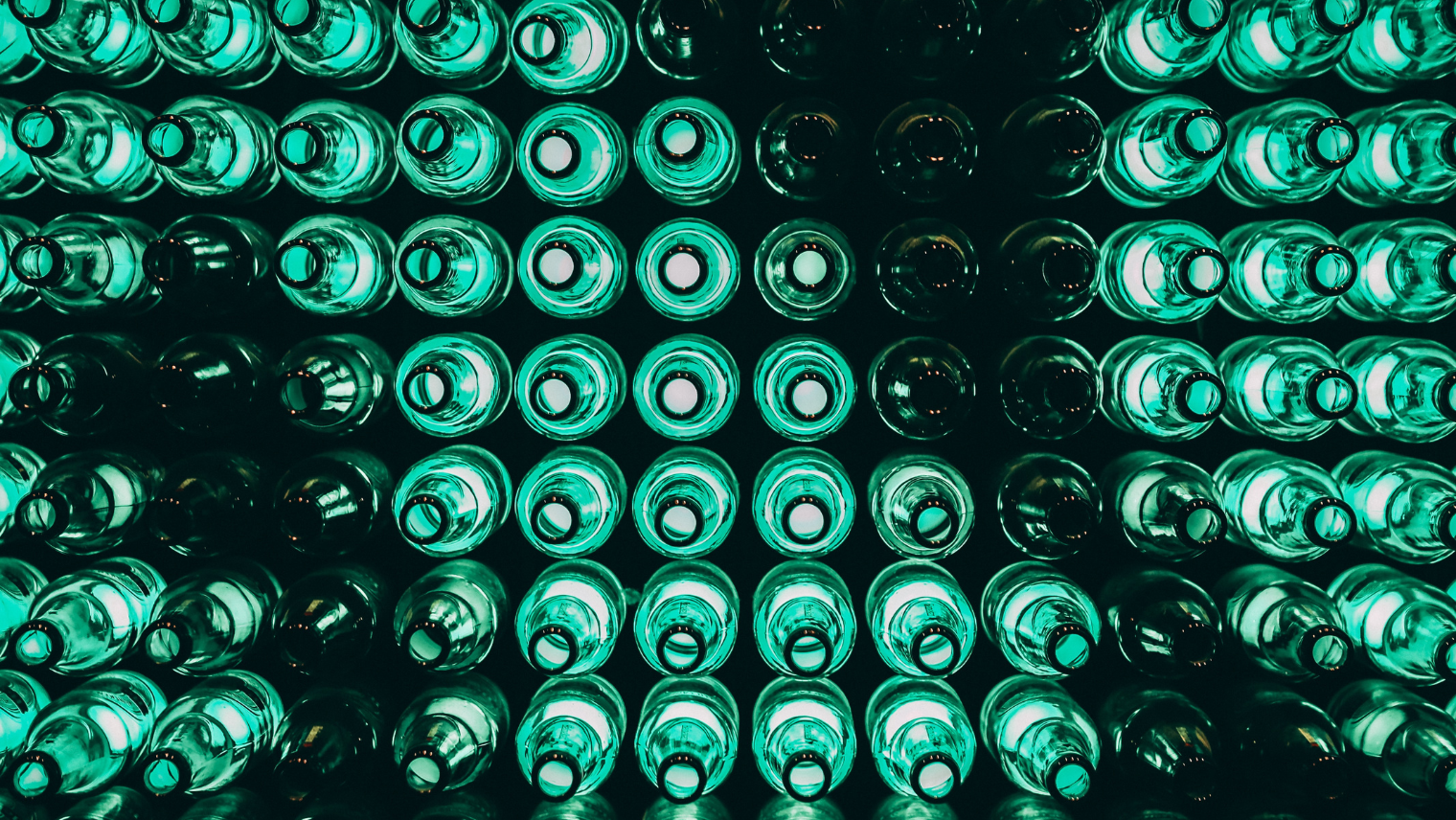 Green lit up bottles