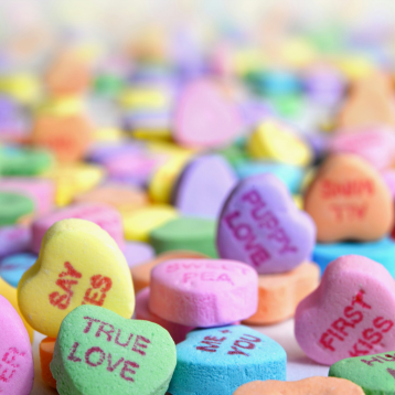 Love heart sweets