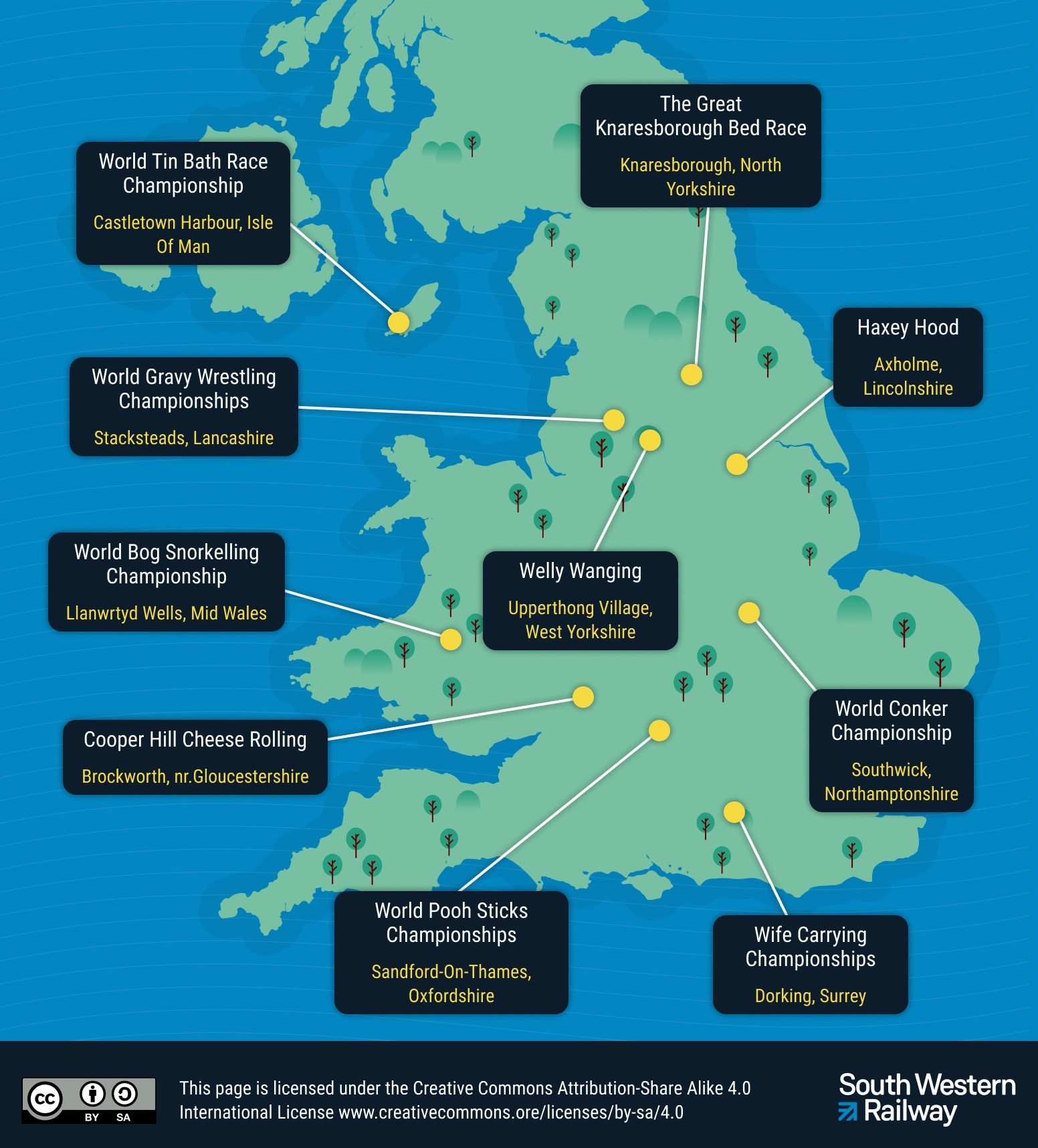 UK sporting oddities map