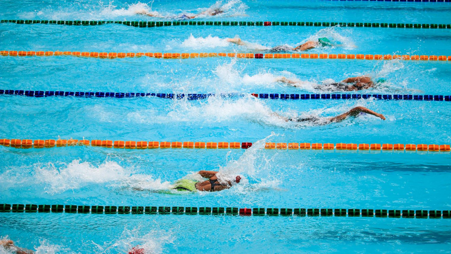 Swimmers at a competition