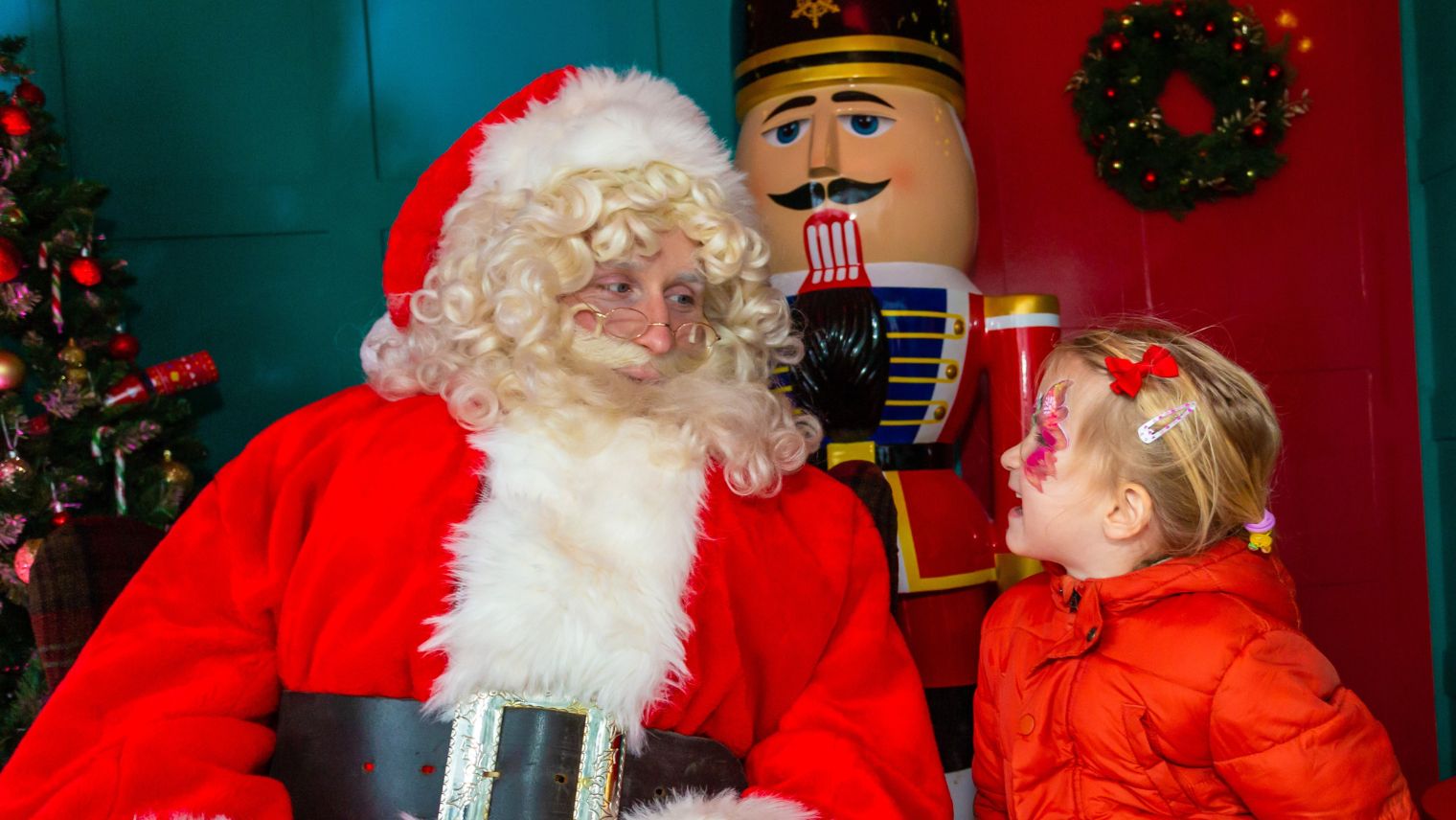 Santa with a child at Battersea Power station 