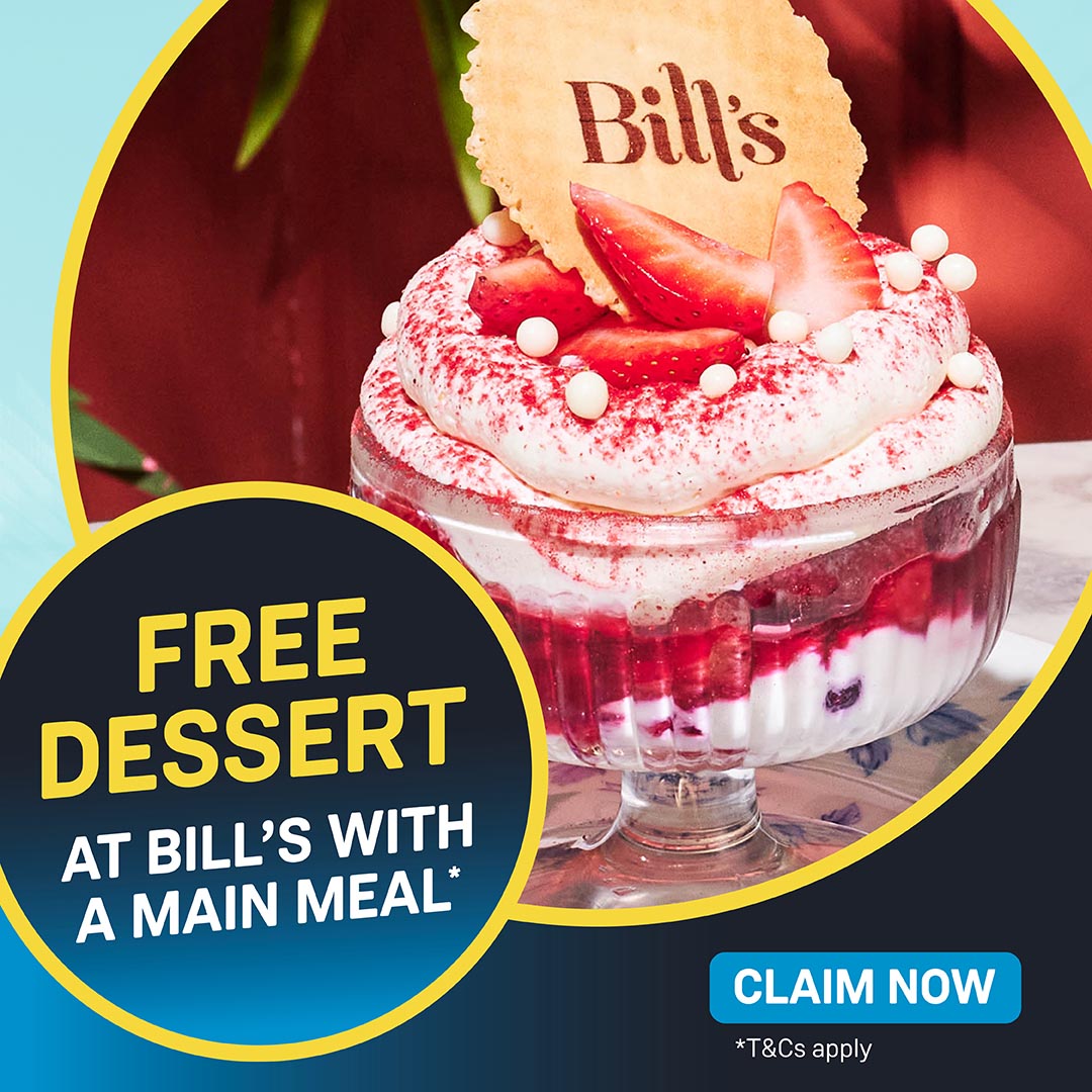 Free dessert at bills